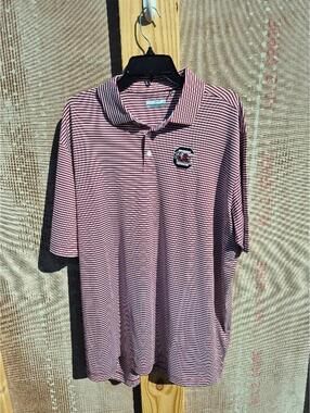 Columbia South Carolina USC Gamecock Omni Polo Shirt Red XXL 2XL $85 MSRP Stripe